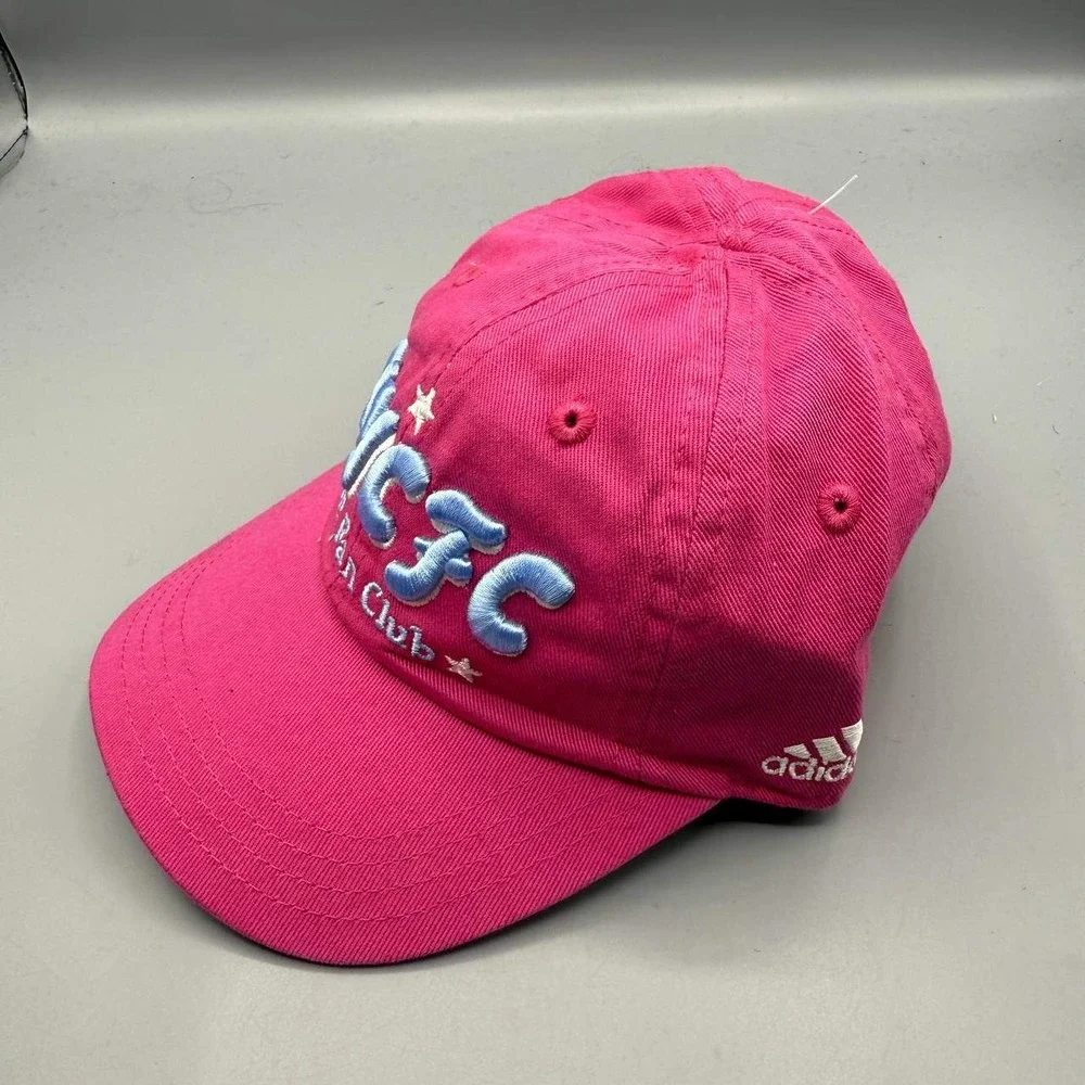 New York City FC Hat Kids Infant Pink Adidas MLS Stretch Strap Back Cap New‎
